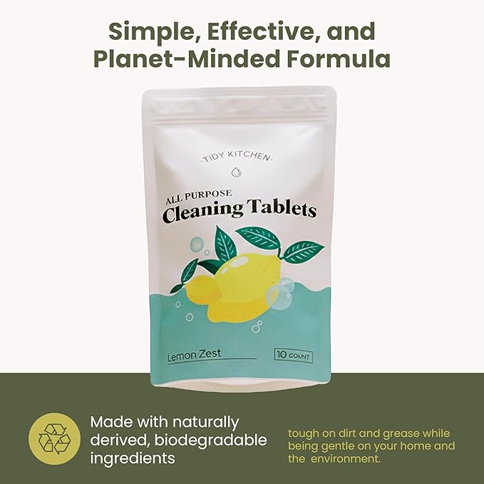 All-Purpose Cleaner Tablets, Multi-Surface on Counters, Stovetops, Tile, Wood, Bath & Glass, Water-Activated Concentrate, 10 Pack Refills