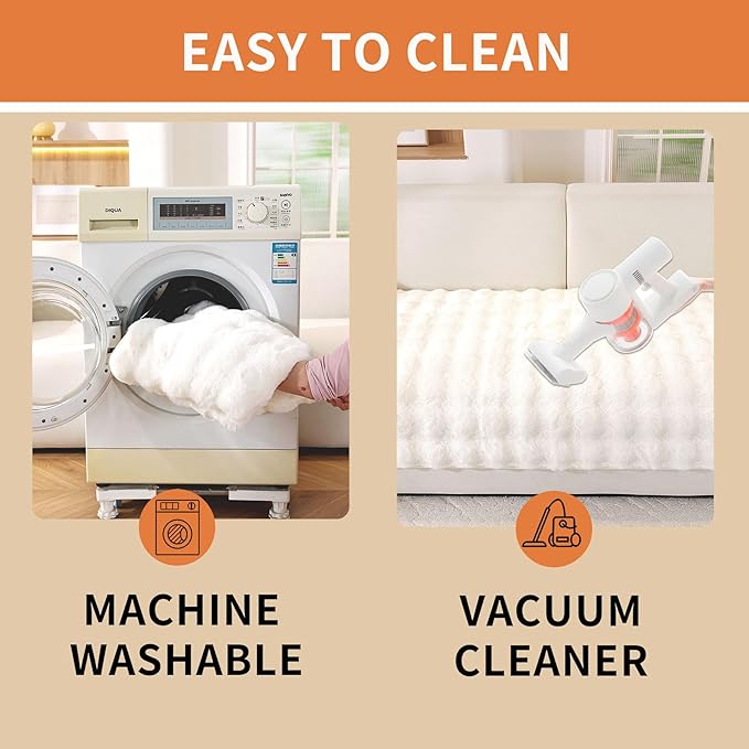 Waterproof Dog Bed Cover Non Slip Couch Cover for Dogs Washable Soft Faux Fur Sofa Cover Couch Covers for 3 Cushion Couch Sofa Pet Friendly (Off White)