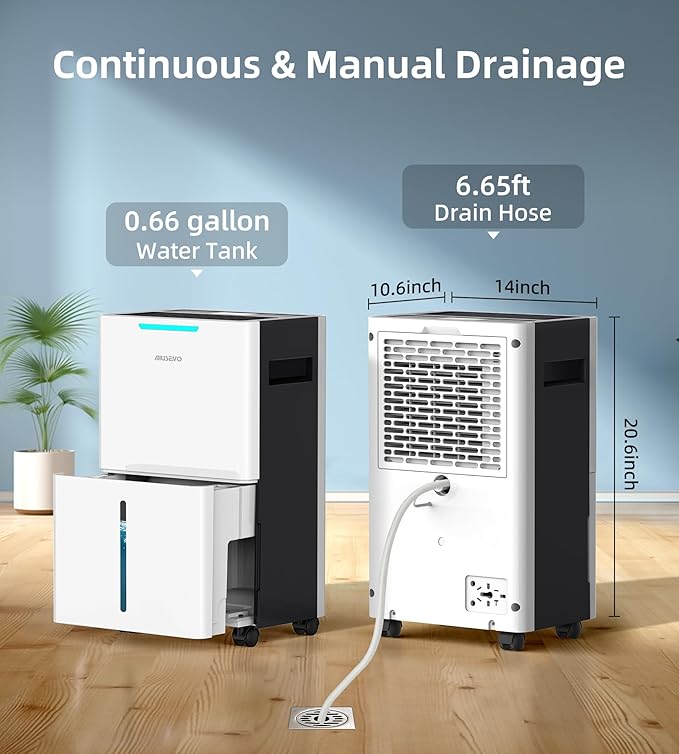 5000 Sq. Ft Dehumidifiers for Home and Basement, 52 Pint/Day Dehumidifier with Drain Hose, 3 Modes, 24H Timer, Auto Defrost, Child Lock, for Bedroom, Garage, RV, Large Room, Humid Summer, Rainy Season