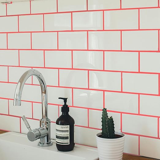 Tile Grout Repair Kit - Red - Premixed Acrylic Sanded Grout, Waterproof Formula, Bathroom & Shower Grout Repair, with Plastic Applicator, 13.4 oz / 380 g / 0.84 lb