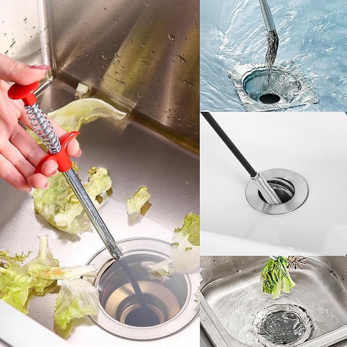 Drain Snake,116 inch Flexible Grabber Claw Pick Up Reacher Tool,Drain Clog Remover - Gutter Cleaning Tools for Home Sink, Bathroom Tub,Drain, Toilet, Tight Spaces