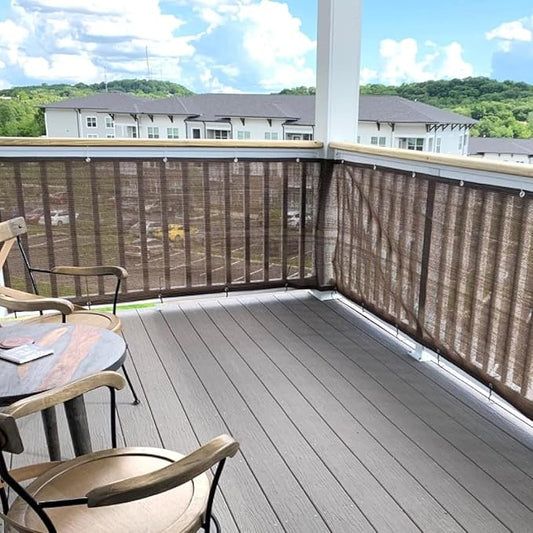 Fence Privacy Screen Balcony Sun Shade Cloth 4'x16' 80% Shade Fabric Outdoor Patio Screens Mesh Panels Apartments Railing Cover UV Protection for Backyard Garden Porch Deck