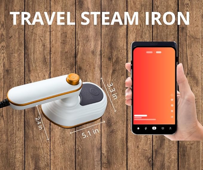 970 W Compact 2‑in‑1 Handheld Garment Steamer & Mini Iron – 5‑Second Rapid Heat, Dry & Wet Ironing, Anti‑Scald, Foldable, Travel & Home Use