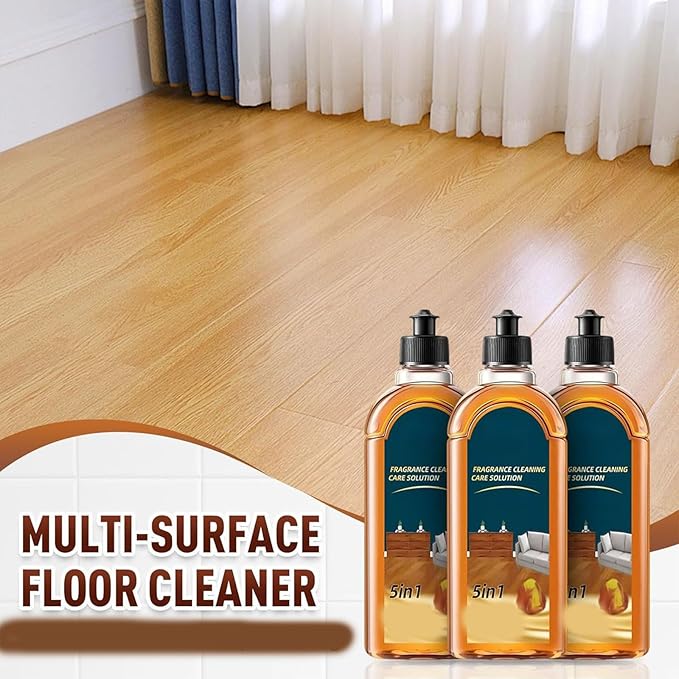 5-in-1 Hardwood Floor Cleaner, 2026 multi surface cleaner, 100 ml/3.38 oz Concentrated Multi Surface Cleaning Solution for Tile, Laminate and Wood, Streak-Free Shine for Kitchen and Bathroom (5pcs)