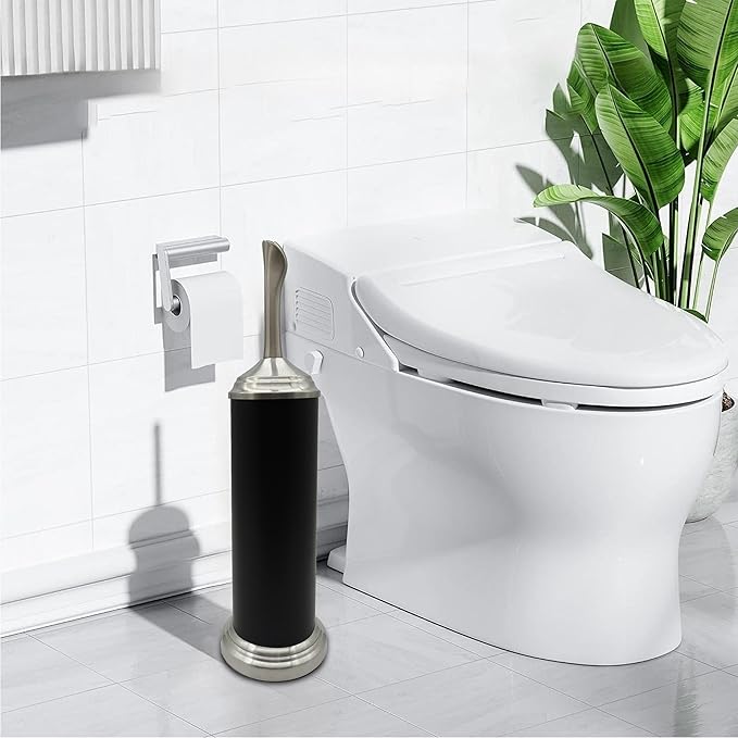 Vince Camuto Toilet Bowl Brush with Holder, Durable Bathroom Cleaning Tool, Modern Design for Easy Toilet Maintenance, Bathroom Cleaner Brush for Efficient Cleaning and Hygiene