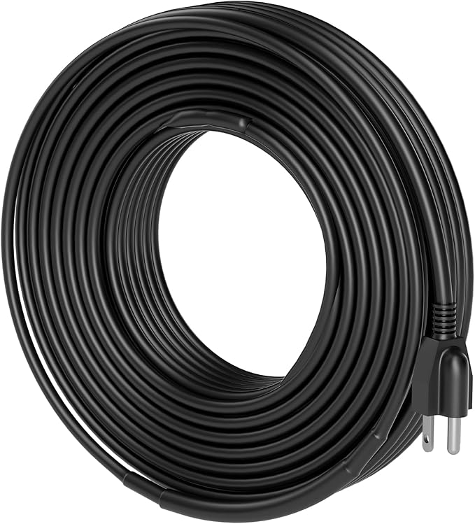 VEVOR Self-Regulating Pipe Heating Cable, 100FT 5W/FT Heat Tape for Pipes, Roof Snow Melting De-icing, Gutter and Pipe Freeze Protection