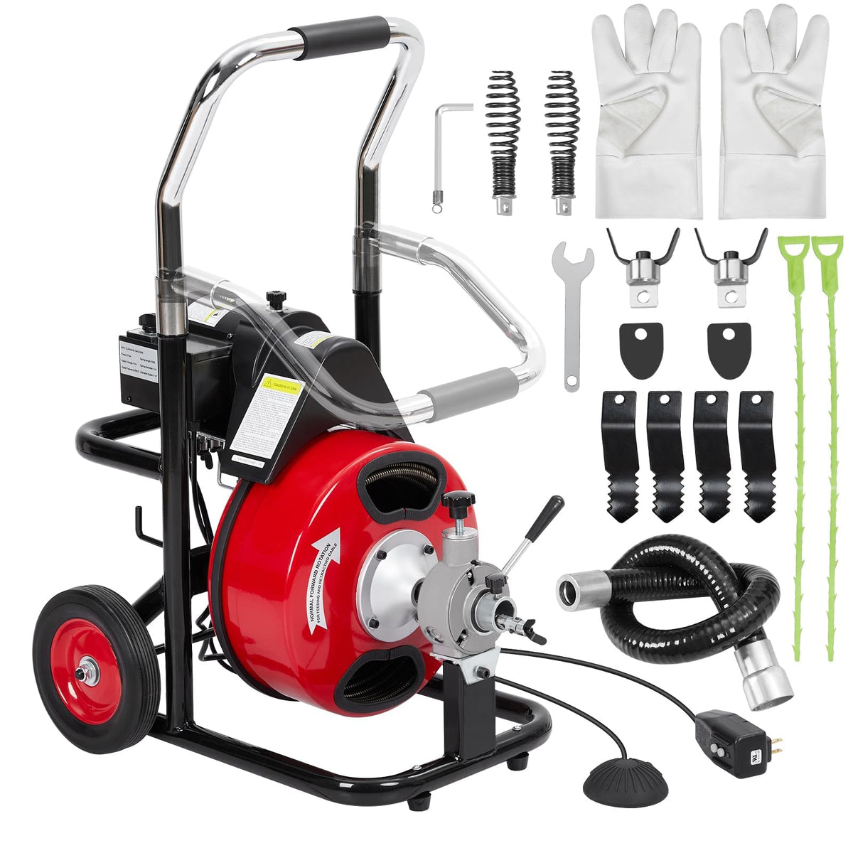 100Ft x 3/8Inch Drain Cleaner Machine, Portable Electric - Image 1