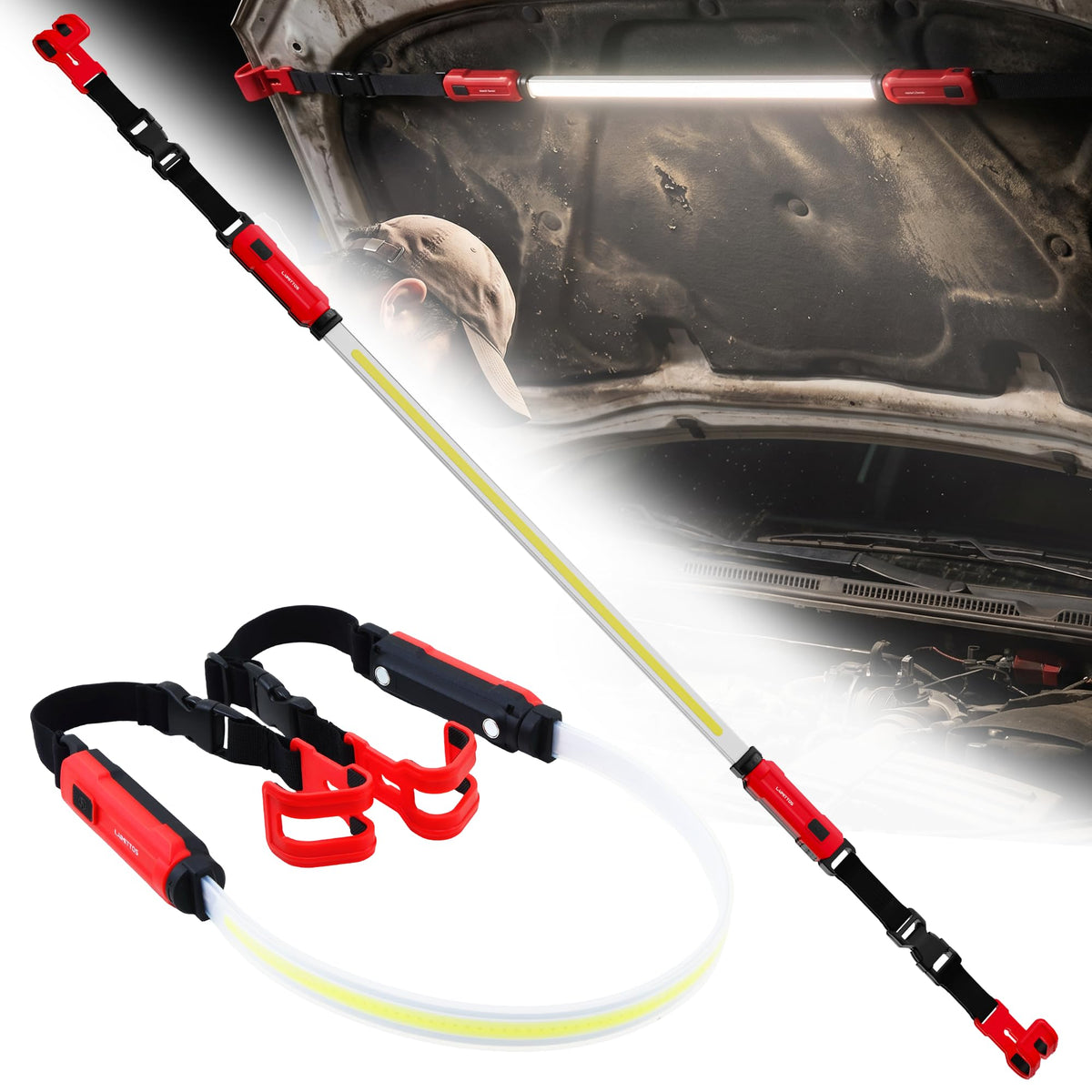 Rechargeable Underhood Work Light, 1000LM Magnetic Under | Home Repair - Image 1