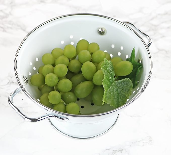 Calypso Basics by Reston Lloyd Powder Coated Enameled Colander, 1 Quart, White