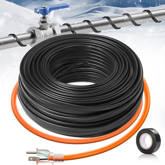 40FT（3FT-200FT） Pipe Heating Cable for Pipe Freeze Protection, Heat Cable for Water Pipes(Metal and Plastic), Pipe Heat Tape Keeps Water Flowing at -40°F 5w/ft, 120V Plumbing fixture