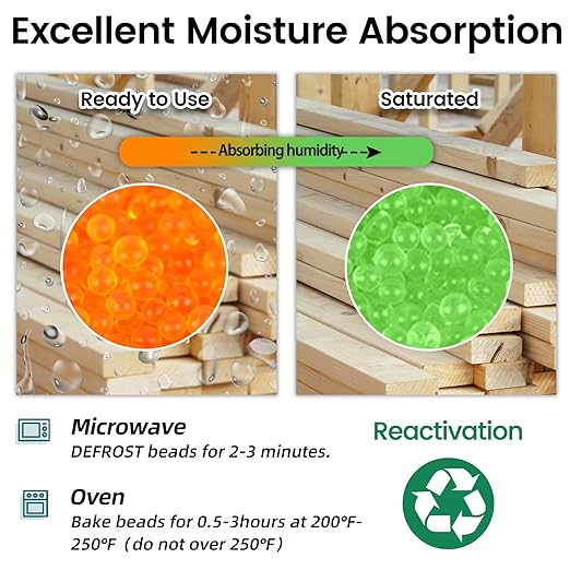 4 Packs 500 Gram Desiccant Canisters, Indicating & Rechargeable Gun Safe Dehumidifier, Portable Desiccant Canister, Silica Gel Moisture Absorber for Storage