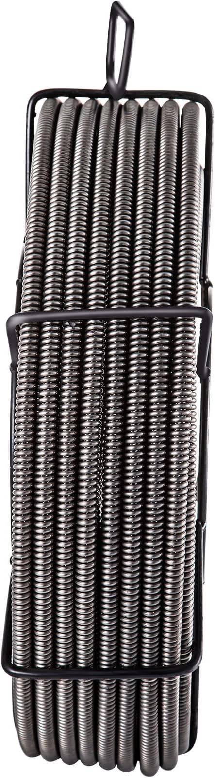 VEVOR Drain Cleaning Cable 50 Feet x 3/8 Inch Solid Core Cable Sewer Cable Drain Auger Cable Cleaner Snake Clog Pipe Drain Cleaning Cable Drain Auger Snake Pipe
