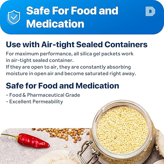 Dry & Dry 30 Gram [500 Packets] Silica Gel Packets Desiccants, Silica Packets - Rechargeable Silica Gel Packs, Desiccants Packets, Silica Gel
