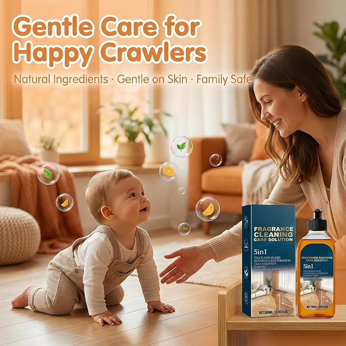 5 in 1 Floor Cleaner, 2026 New 5 in 1 Fast-Drying Fragrance Cleaning Care Solution, Dual-Action Stain and Odor Remover for Hardwood Floors, Natural Shine for Mopping Home Kitchen Bathroom (2Pcs)
