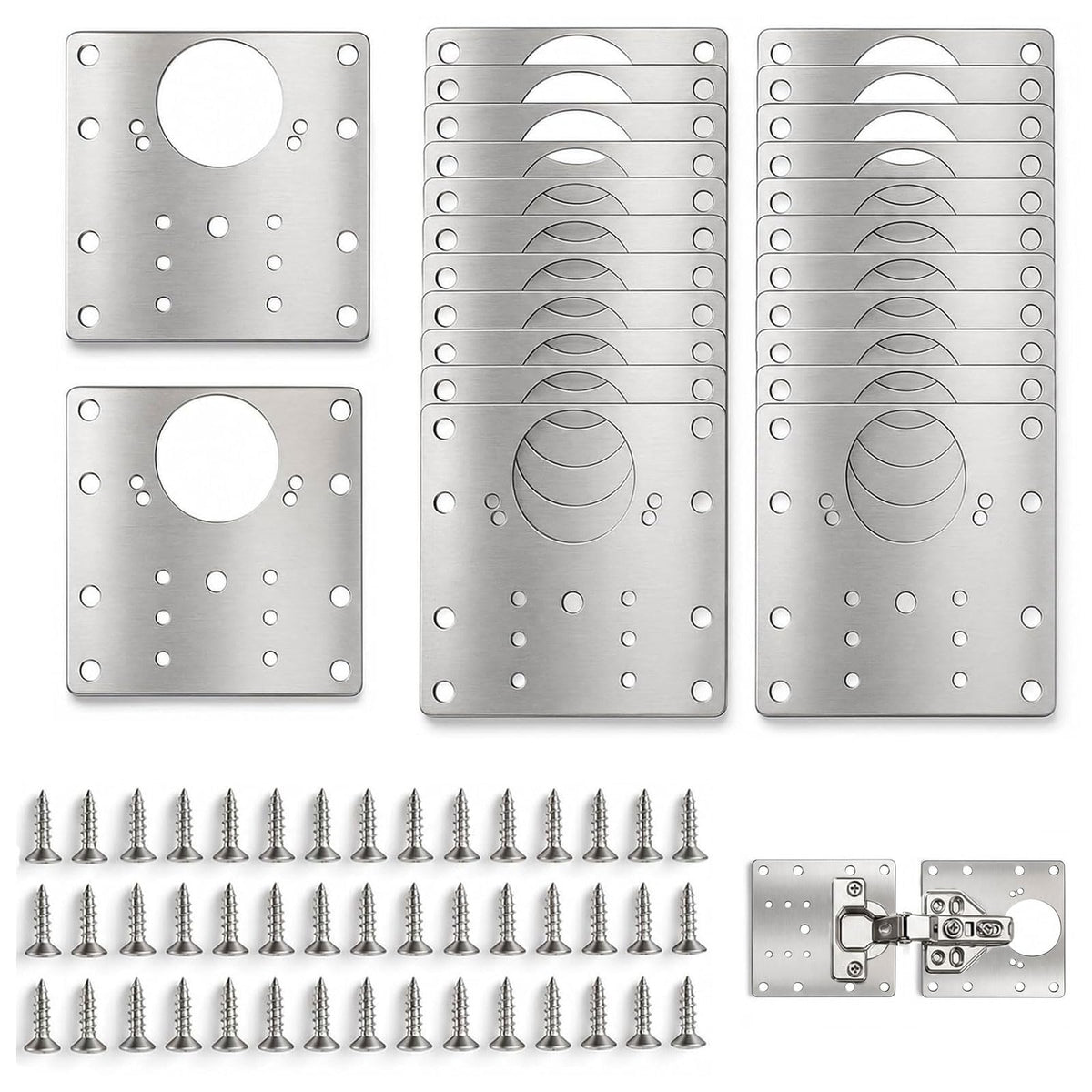 24 PCS Cabinet Hinge Repair Plate Kit, Upgraded 1.0mm | Home Repair - Image 1