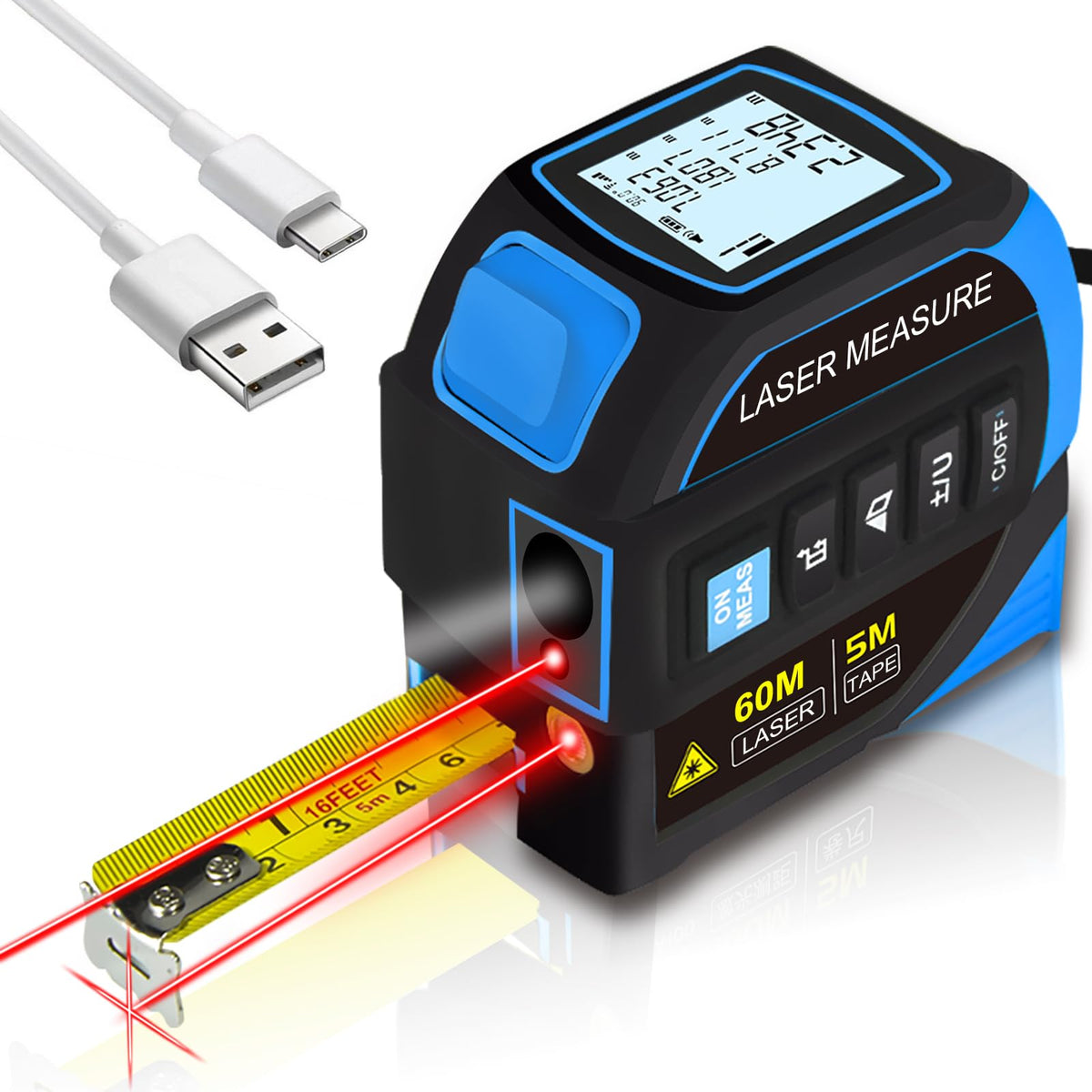 Menider 4-in-1 Laser Measure Tool - Digital LCD & - Image 1