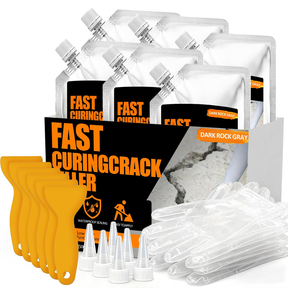 Concrete Crack Filler 6 PACK, Self-Leveling Cement Crack Repair - Image 1