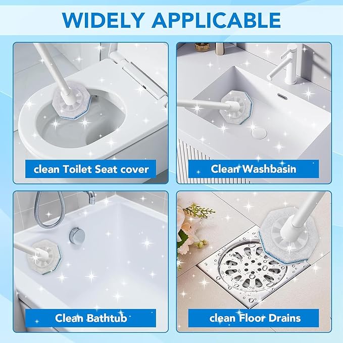 50 Count Disposable Toilet Brush,Toilet Cleaner Refills,Replacement Heads for Toilet Cleaning System,Compatible with Most Toilet Brushes（not Included Brush Rod）