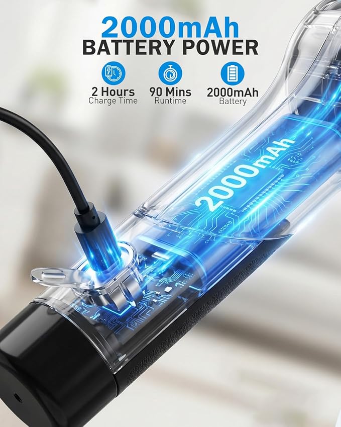Electric Spin Scrubber, 3-Speed Shower Cleaner Brush with 10 Replaceable Brush Heads, 90 Mins Runtime & Full-Body IPX7 Waterproof Cordless Shower Scrubber with Long Handle