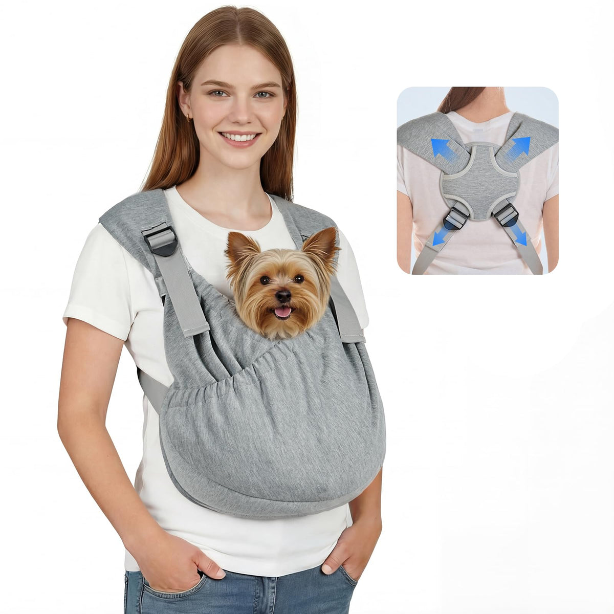 Supet Dog Sling Carrier for Pets, Adjustable Hands Free - Image 1