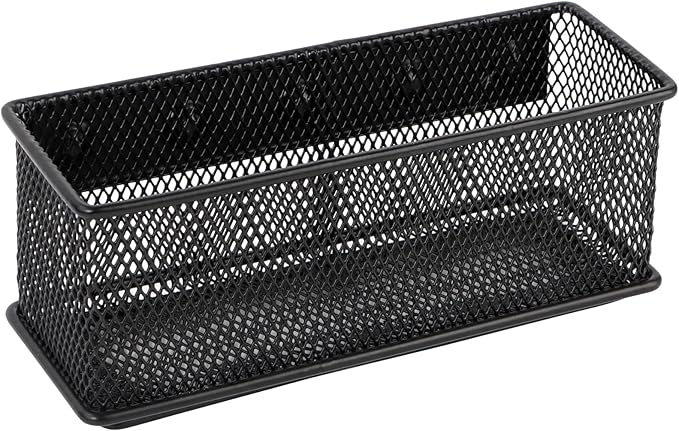 6.29'' × 2.28'' × 2.48" Black Magnetic Basket for Refrigerator Magnetic Locker Organizer for Home Office Accessories, Magnetic Basket for Whiteboard