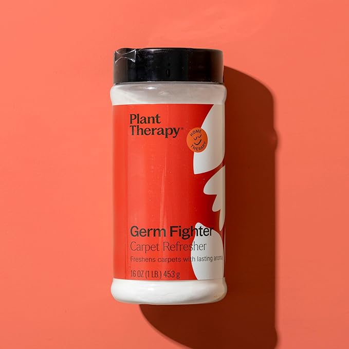Plant Therapy Germ Fighter Carpet Refresher 16 oz Natural Ingredients, Neutralizes Odors, Naturally scented with essential oils, Made without Phthalates, Dyes, Sulfates, Bleach, Synthetic Fragrances