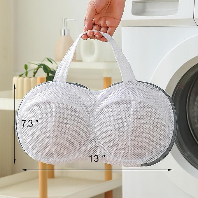 Bra laundry bags,Bra Washing Bag for Laundry Lingerie Underwear Brassiere Bag,Lingerie Bags with 3D Skeleton for Washing Machine,(Grey)