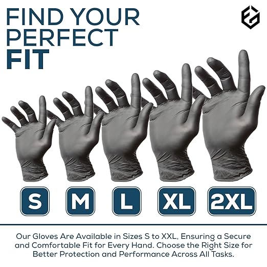 FIRST GLOVE Volt 6 Mil Black Nitrile Disposable Gloves - 200 Ct. XX-Large - Food Safe Heavy Duty Gloves for Cooking, Cleaning, Industrial & Food Service - Latex Free, Powder Free, Micro-Textured Grip