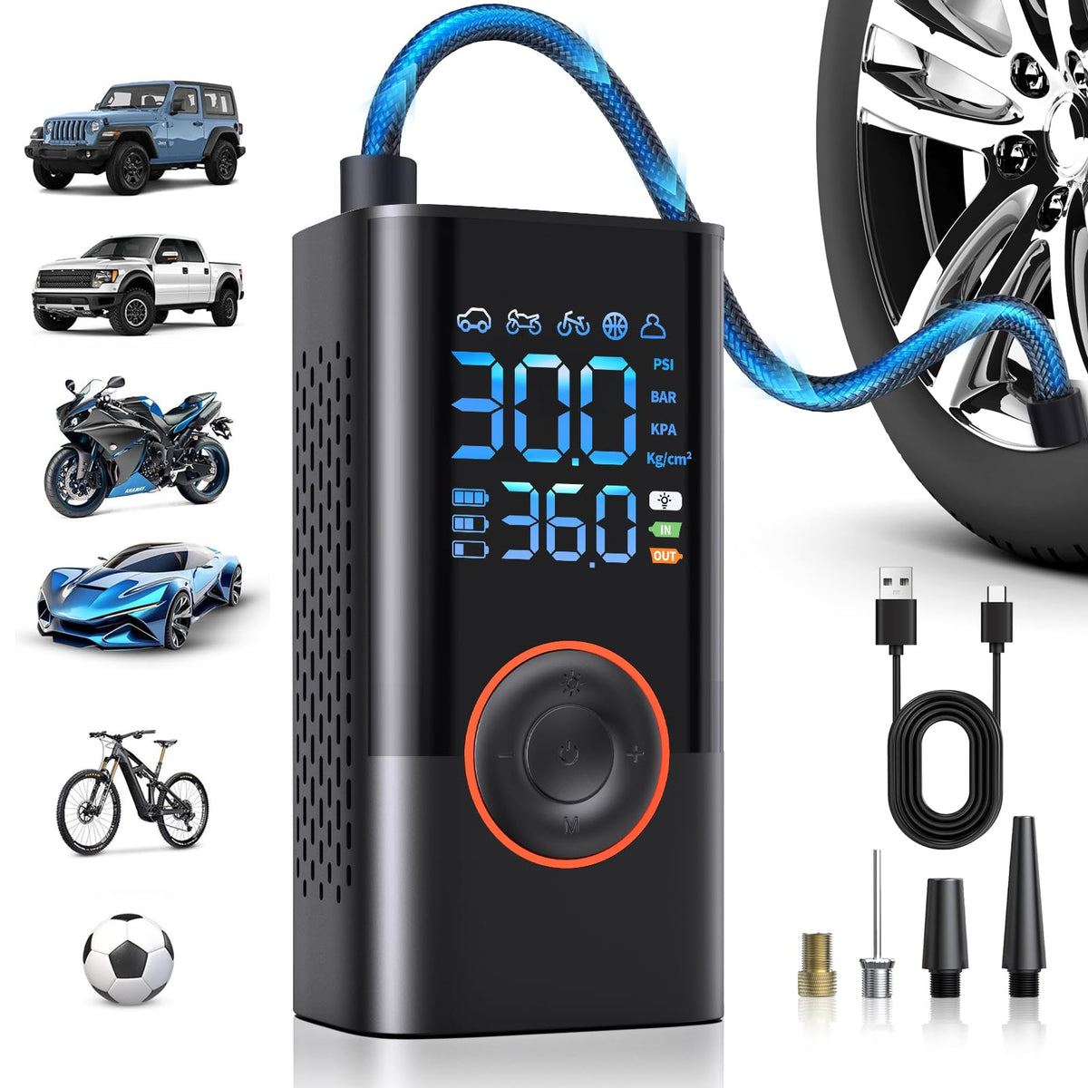 Tire Inflator Portable Air Compressor Portable Cordless - Image 1