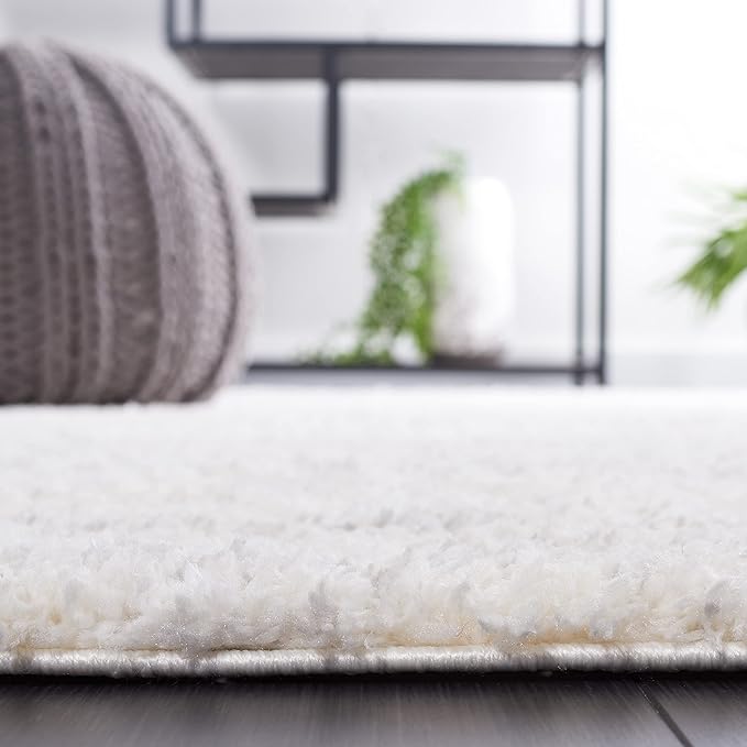 SAFAVIEH Berber Shag Collection X-Large Area Rug - 11' x 15', Ivory & Light Grey, Non-Shedding & Easy Care, 1.2-inch Thick Ideal for High Traffic Areas in Living Room, Bedroom (BER563F)