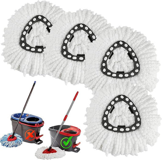 4 Pack Spin Mop Refills Head, Mop Heads Replacement for Spin Mop, Washable Microfiber Mop Replace Head Spin Mop, 360°Spinning Micro Replacement Mop Head for Easy House Cleaning Floor Mopping