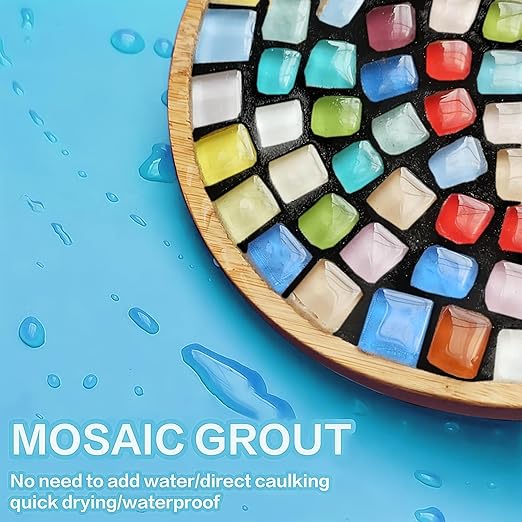 Mosaic Crystal Grout, Mosaics Tile Tools, Mosaic Tile Accessories – Essential for Handmade Grouting and Perfect for DIY Craft Projects (Dark Gray, 4.5oz)