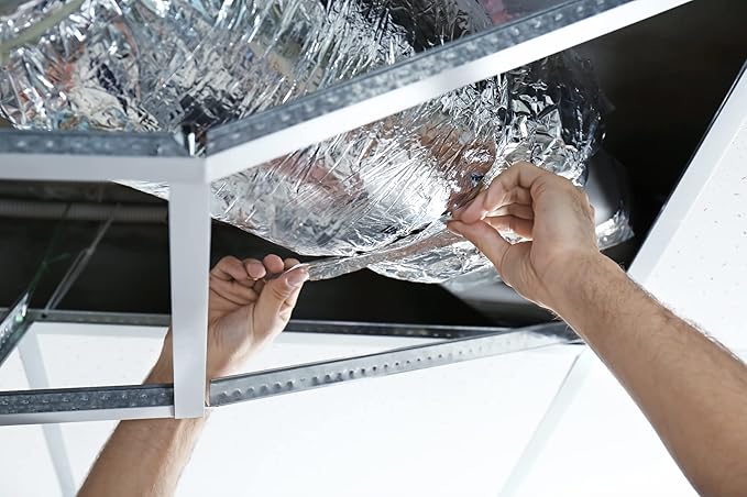GGR Supplies AF-20R Professional/Industrial Grade High Temperature Heat Shield Resistant Aluminum Foil Tape Ideal for HVAC, Air Ducts Repair (3.6Mil): 6 in. Wide x 50 yds.