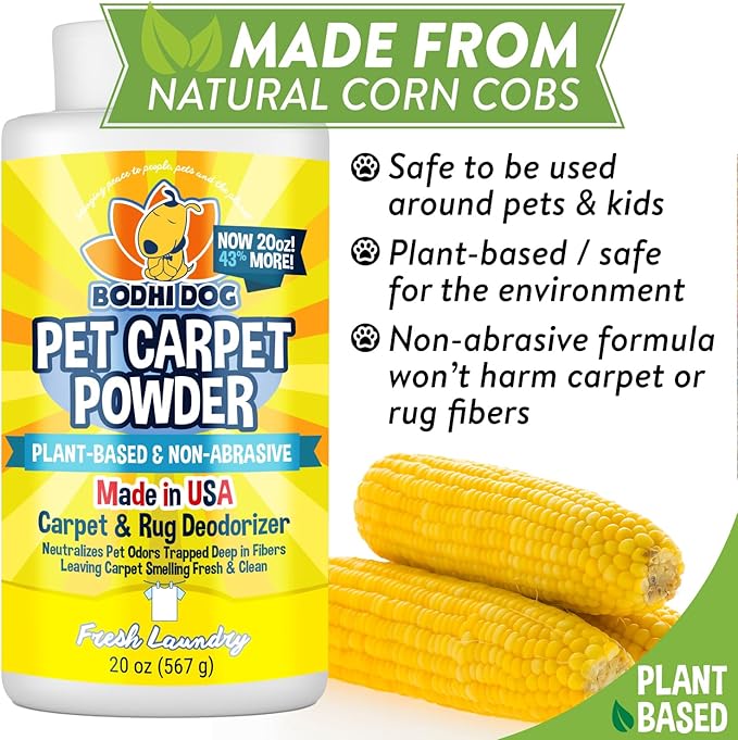 Natural Carpet Deodorizer Powder, Fresh Laundry Scent, 1-Pack