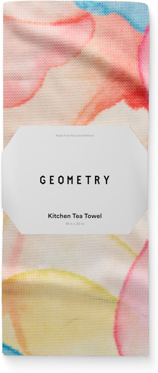 GEOMETRY Spring Kitchen Towels - Double Sided, Quick Dry Microfiber Cloth - Spring & Summer Dish Towels for Kitchen Drying - Premium Quick Dry Towel - Bubbling, 18" x 30" - 1-Pack
