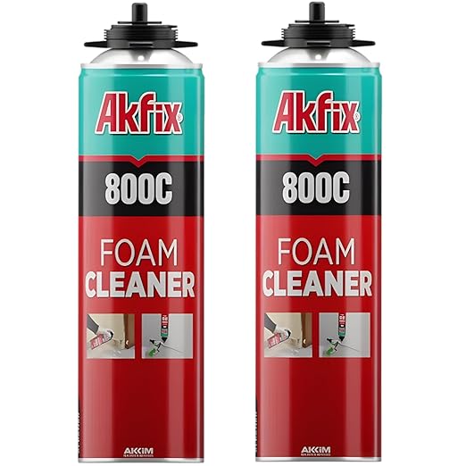 Akfix 800C Gun Cleaner (2x12.3 oz.) – Solvent-Based Spray for Removing Uncured Polyurethane Foam, Cleans Valves & Adapters, Prevents Clogging, Maintains Tool Performance | 12.3 oz. 2 Pack