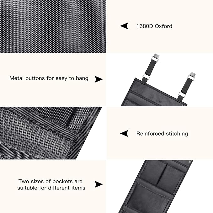 Gun Safe Door Organizer - 4 Large Pockets for Easy Storage | Locker Hanging Organizer for Gun Cabinet, Police Locker, Gym & Closet | Quick Installation, Durable 1680 Oxford Cloth