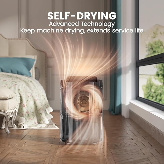 Kesnos 80 Pints Energy Star Dehumidifier for Home & Basement with Drain Hose, Ideal for Large Spaces up to 5,500 Sq. Ft., Featuring Auto Defrost & Self-Drying Function