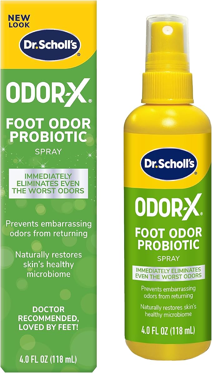 Dr. Scholl's ODOR-X FOOT ODOR PROBIOTIC SPRAY, 4 oz // Immediately Eliminates The Worst Odors & Odor-Eaters Blue Unisex Shoe Insoles, Control Odor and Wetness