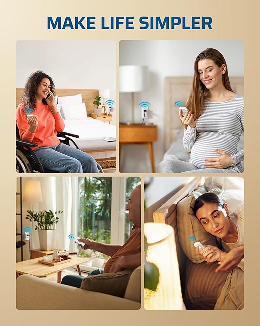 DEWENWILS Remote Control Outlet with Magnetic Base, 100 FT RF Signal Wireless Outlet, Wireless Light Switch, 15A/1875W Remote Outlet Switch for Lamps, Fans, Household Appliance