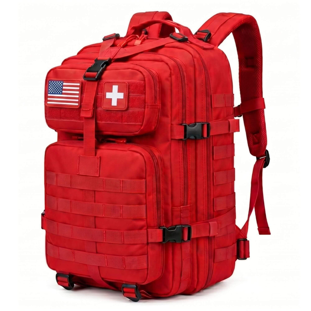 NOVO Medical Backpack Empty, Red Emergency Medical Bag - Image 1