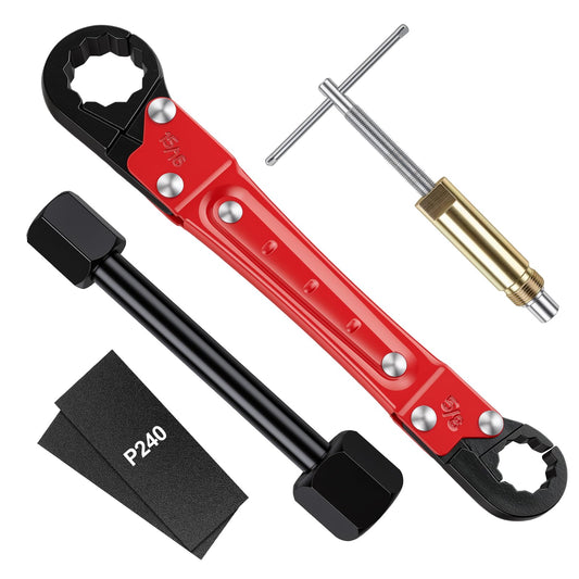 5 PCS Plumbing Repair Tools Kit, Angle Stop Wrench & Puller - Image 1