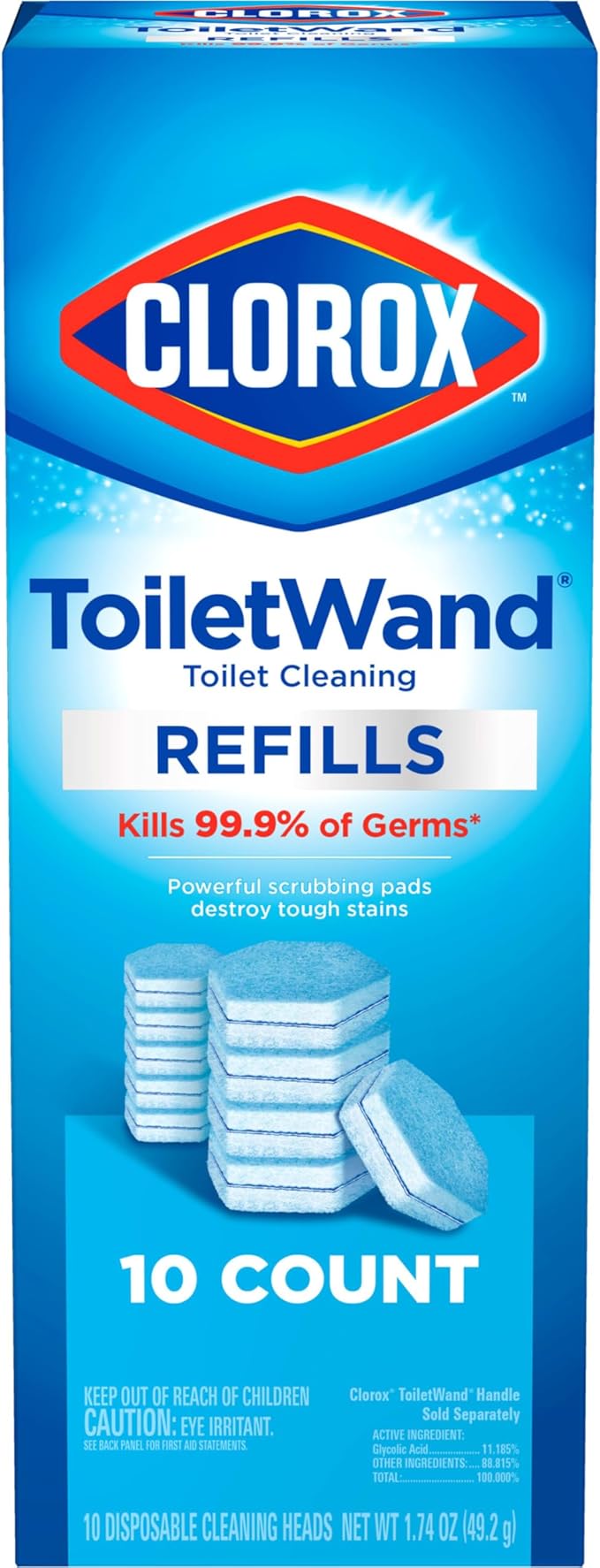 CLOROX ToiletWand Toilet Cleaner Refills,Toilet brush,Original,10 Count (Pack of 6)