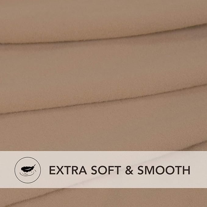 PureFit Super Stretch Sectional Couch Covers - 2 pcs Spandex Non Slip Sofa Covers with Elastic Bottom for L Shape Sectional Sofa Couch, Great for Kids & Pets (3 Seat Sofa + 3 Seat Chaise, Camel)