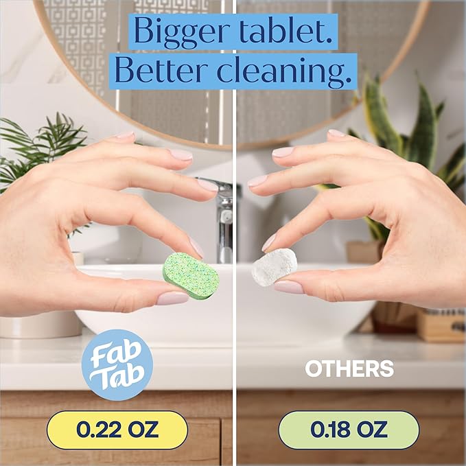Fab Tab Bathroom Cleaner Starter Kit - Natural Cleaning Products - Household Cleaners - All-Purpose Cleaner Tablets - Plant-Based - Plastic-Free | Citrus Scent | No Harsh Chemicals