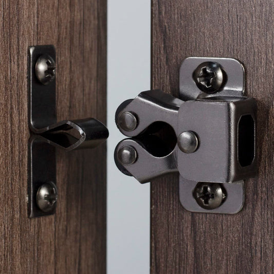 Keenkee Cabinet Latch Double Roller Catch, Black Nickel, 4 PCS - Image 1