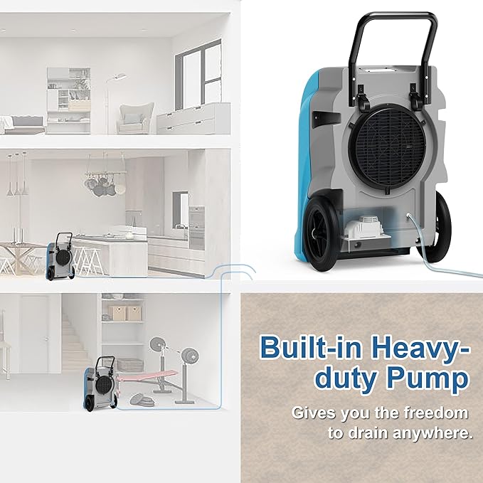 AlorAir 270 Pints Commercial Dehumidifiers Smart Wi-Fi with Pump, Up to 3,000 Sq.Ft Coverage for Large Room or Basements, Industrial Dehumidifier with Drain Hose, 5 Years Limited Warranty