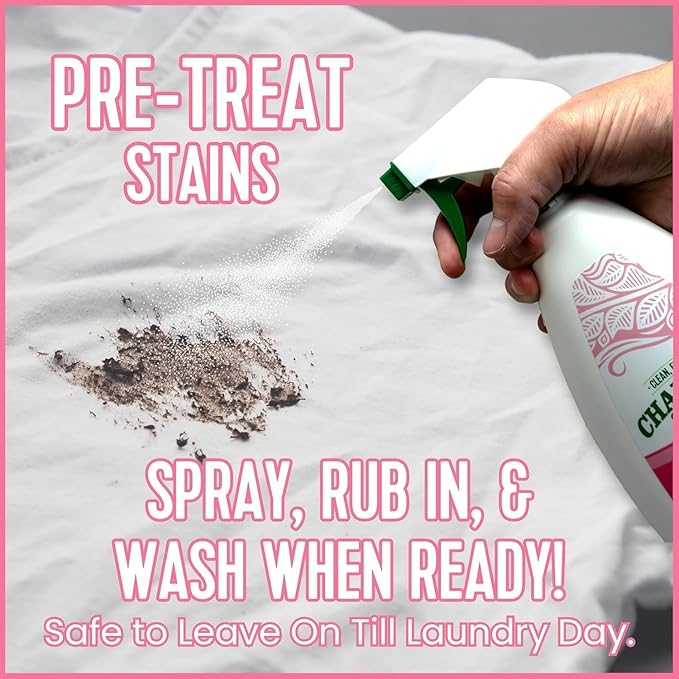 Charlie’s Soap Laundry Pre-Spray with Spray Top 32 Fl. Oz Bottle, Pack of 2, Natural Laundry Pretreat and Stain Remover – Powerful and Eco-Friendly
