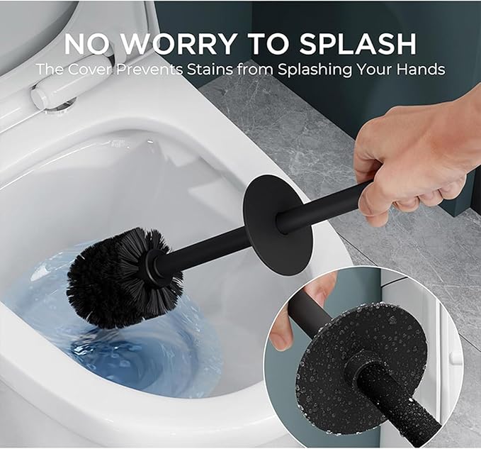 Bathroom Toilet Brush Stainless Steel Holder Soft Bristles Freestanding Tool Bathroom Toilet Brush Stainless Steel