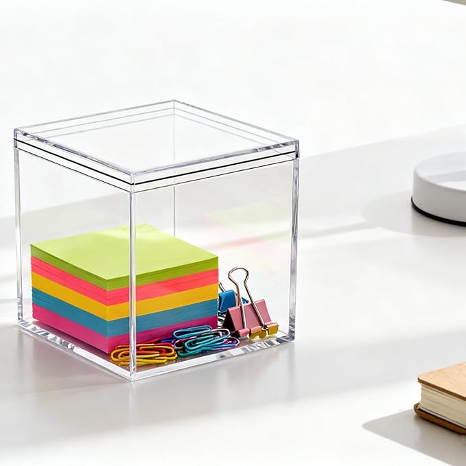 KissYou Acrylic Box Small Clear Display Box Plastic Square Cube Jewelry Storage Contanier Wedding Easter Party Decorative Boxes